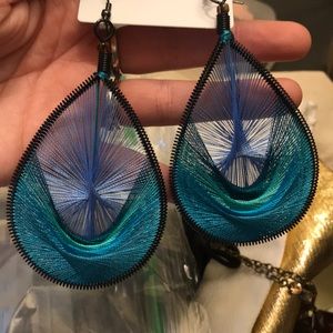 Woven blue earrings